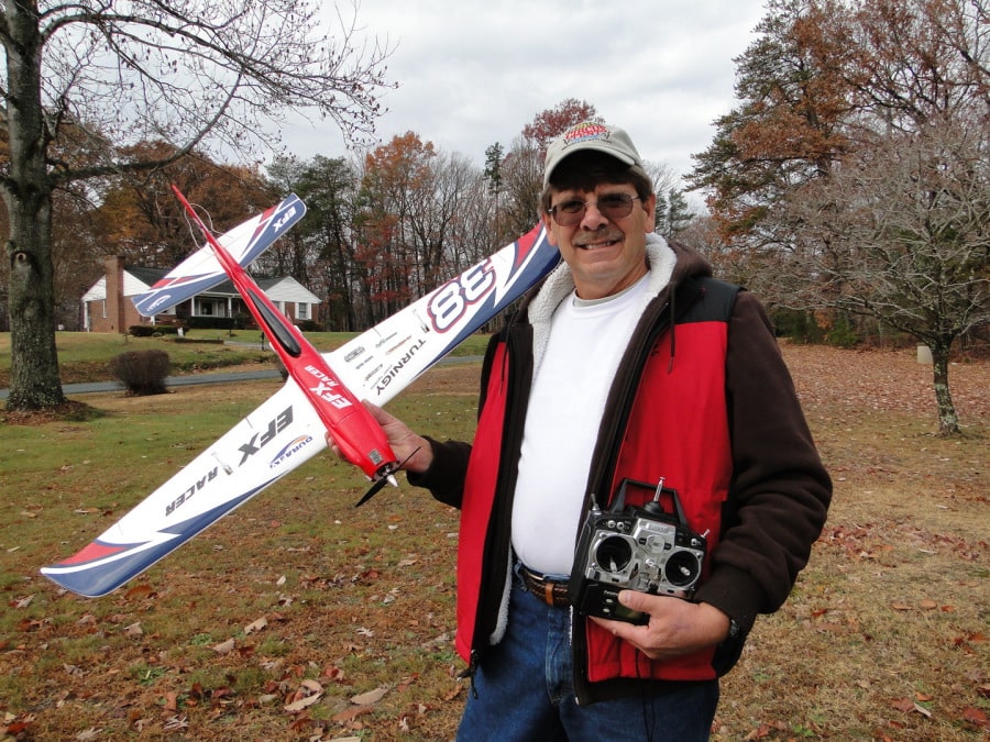 Jim Davis with plane